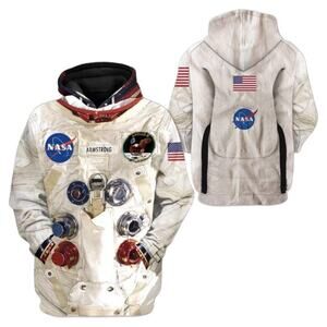 NASA 50th Anniversary Armstrong Apparel Unisex 3D Printed Hoodie M